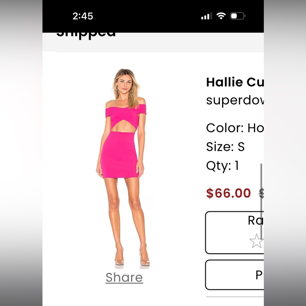 Superdown Pink Bodycon V-Neck Cocktail Dress